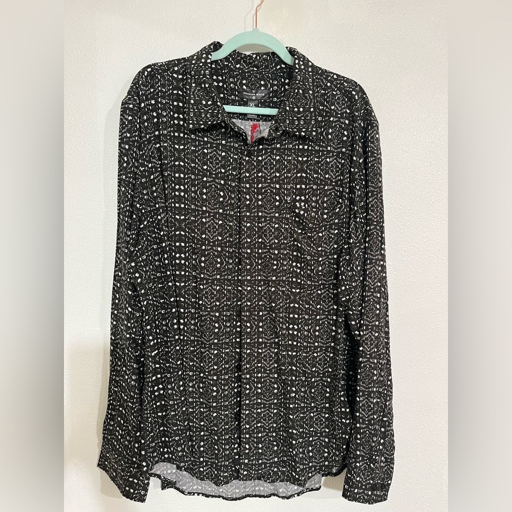 Houston white XL collar printed long sleeve shirt, target 100% real